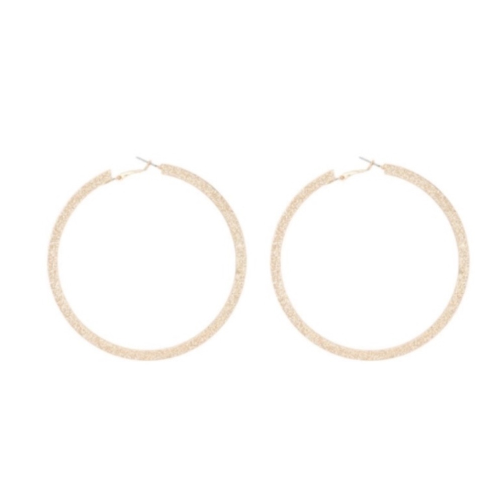 New Textured Hoop Earrings Gold